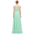 Grace Karin Ärmellos V-Ausschnitt Backless Chiffon Aquamarine Abendkleid GK000091-1